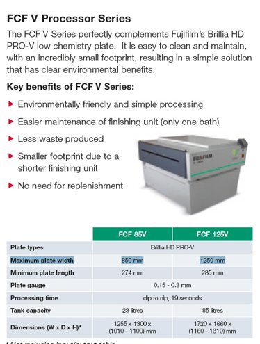 CTP systems Fujifilm Luxel V8 + DEV FCF-125V
