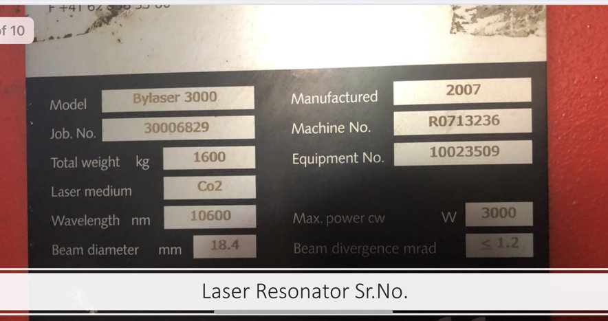Laser Cutting Bystronic Bylaser 3000
